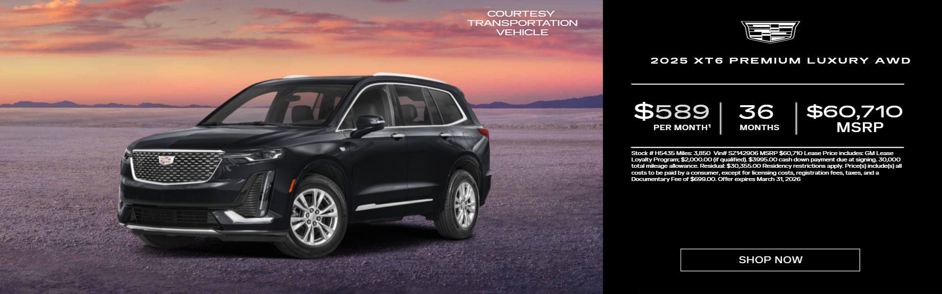  2025 XT6 PREMIUM LUXURY AWD on sunset background 
