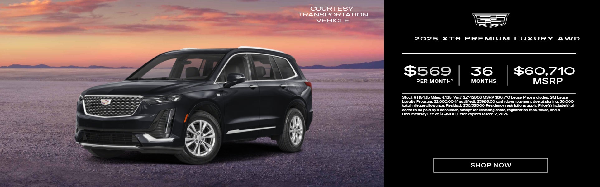 2025 XT6 PREMIUM LUXURY AWD on sunset background 