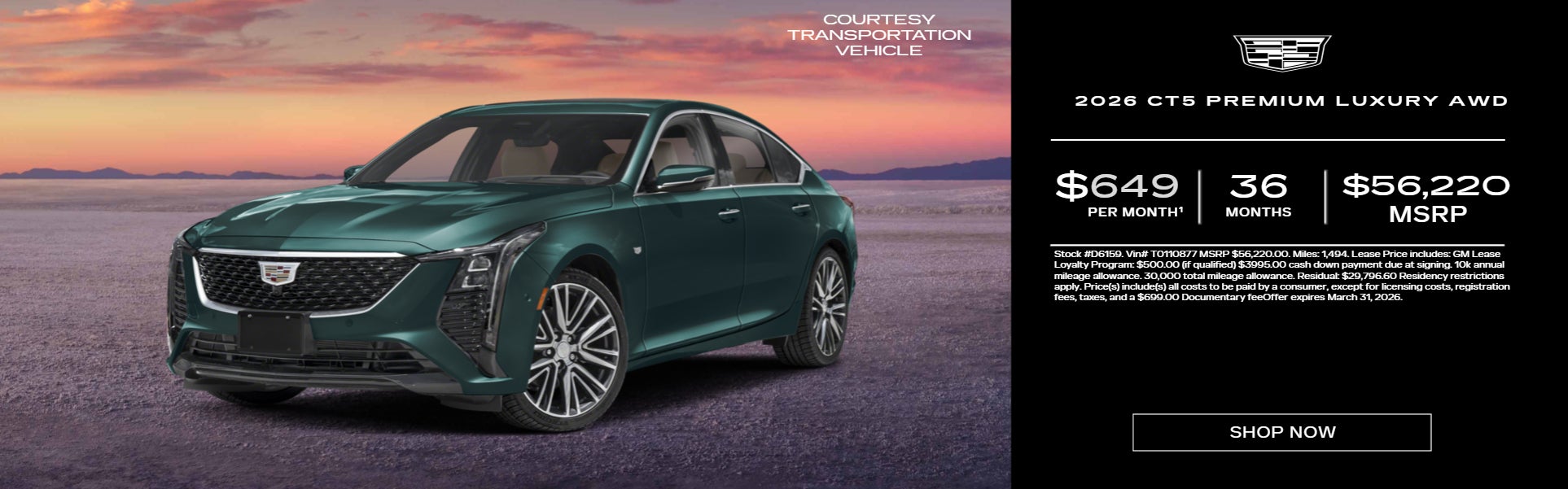 Typhoon Metallic 2026 CT5 on sunset background