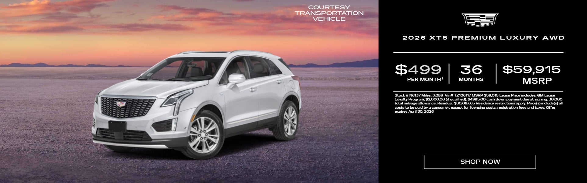 White 2026 XT5 Premium Luxury AWD